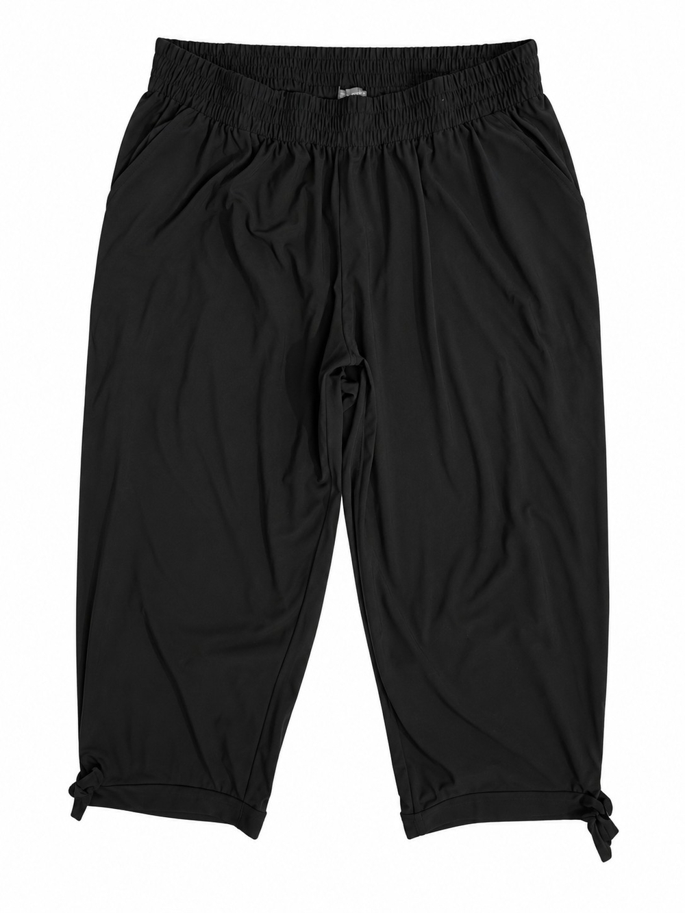 T by Talbots Black Crop Pants Tie Cuff Pull On Stretch 2X Petite